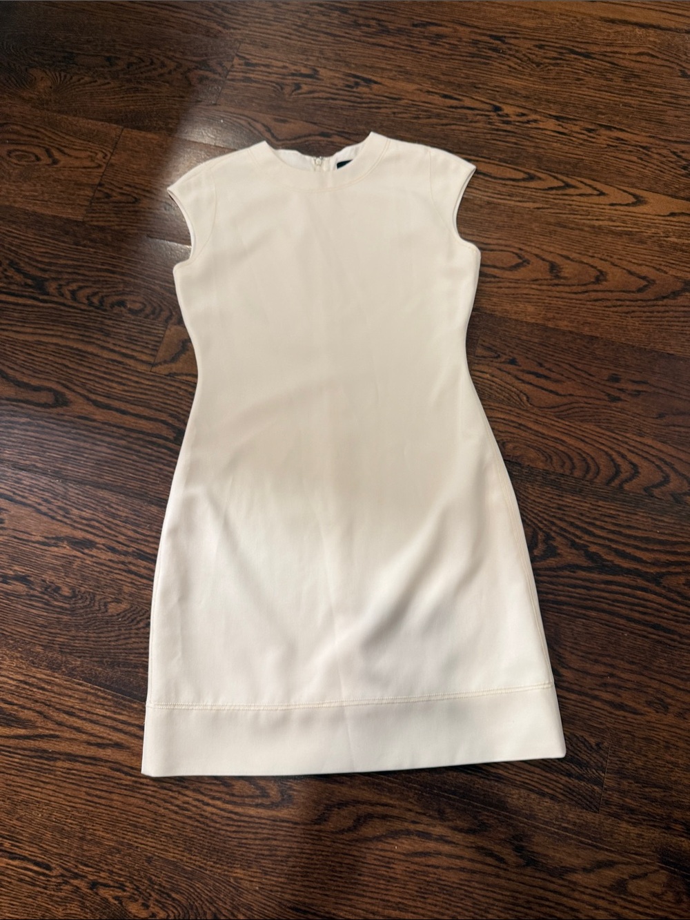 Theory Cream Cap-Sleeve Sheath Dress